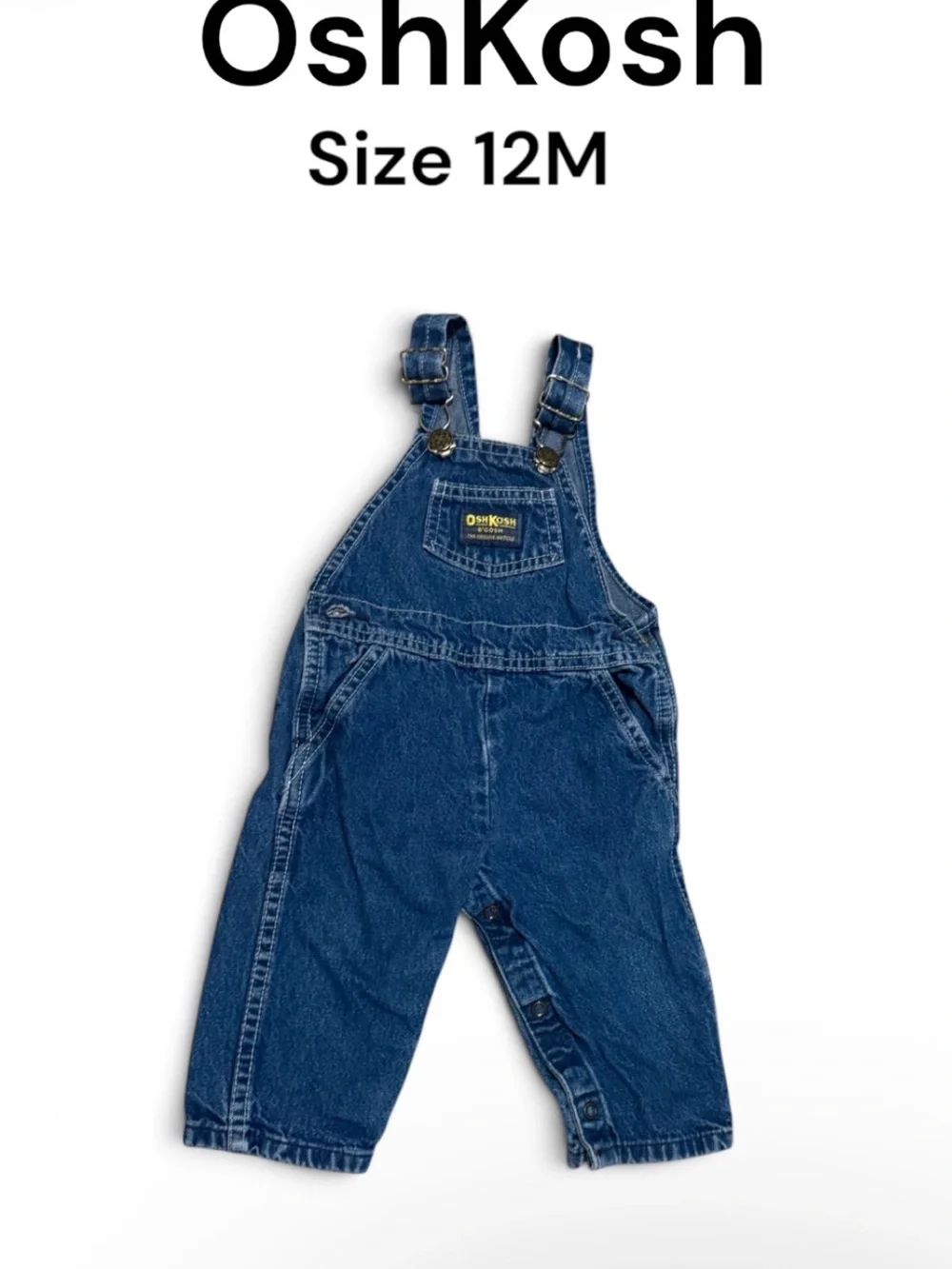 OshKosh B'gosh Blue Denim Overalls - Kids Bottoms, Size 12M